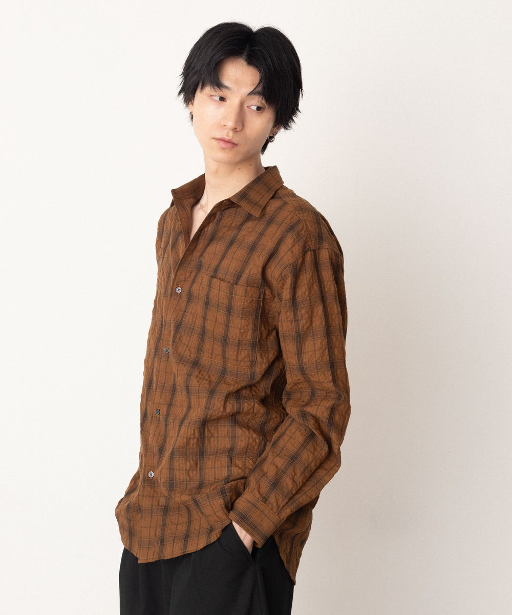 ブラウンチェック1 モデル：180cm L着用