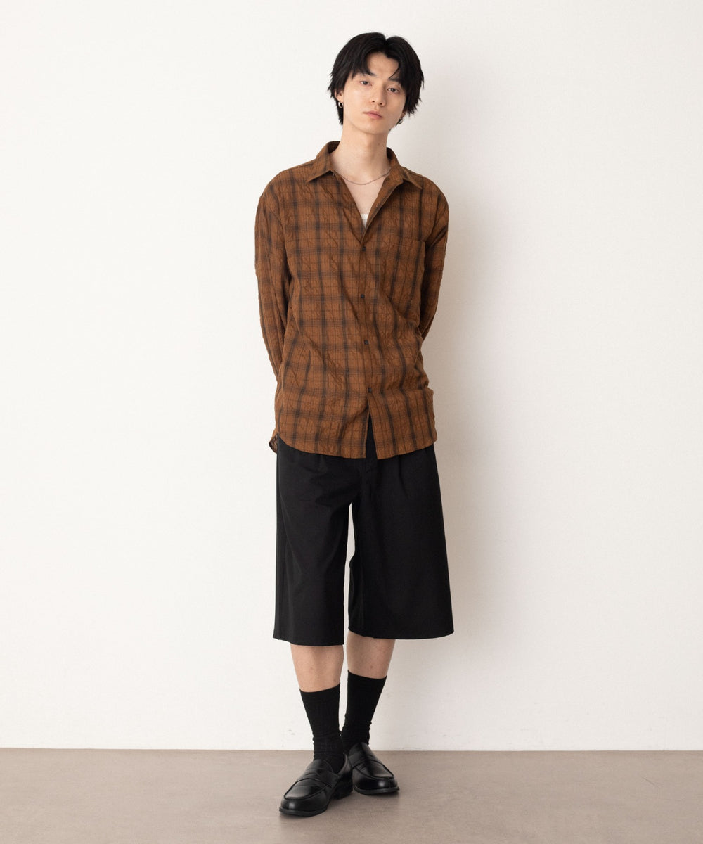 ブラウンチェック1 モデル：180cm L着用