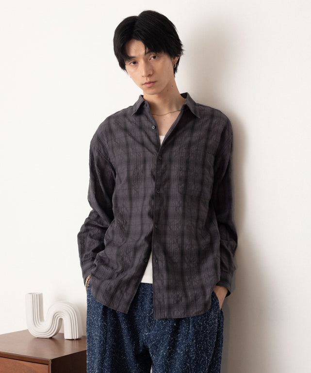 ブラックチェック1 モデル：180cm L着用