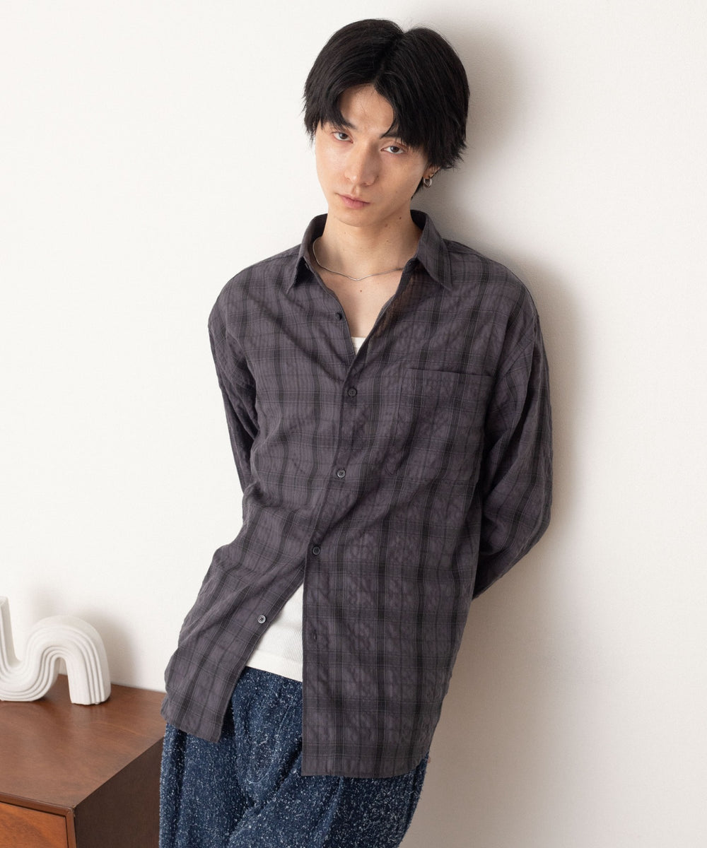 ブラックチェック1 モデル：180cm L着用