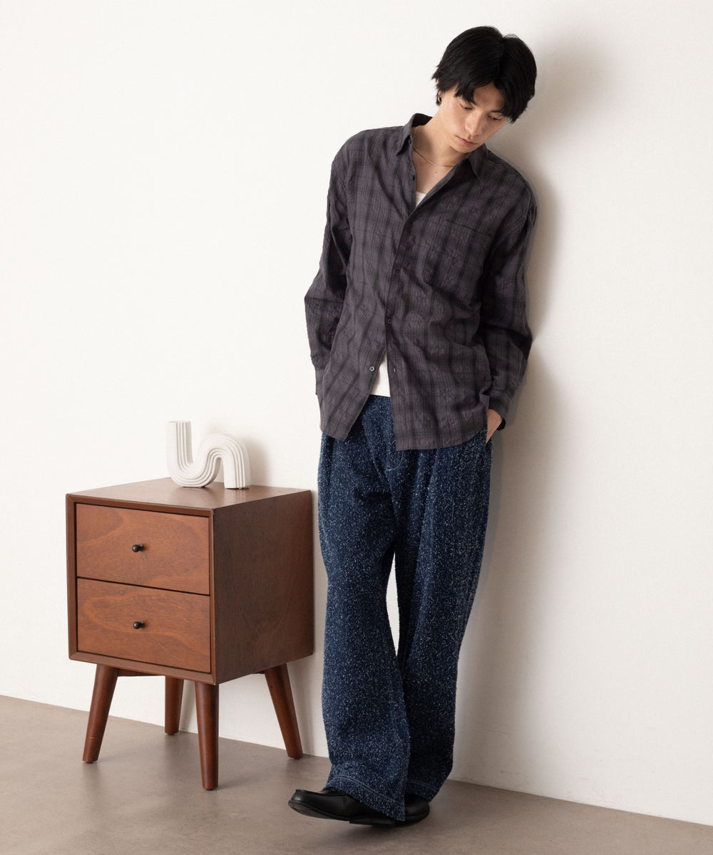 ブラックチェック1 モデル：180cm L着用