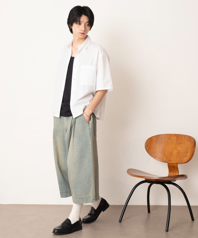 デニム淡加工 モデル：180cm L着用