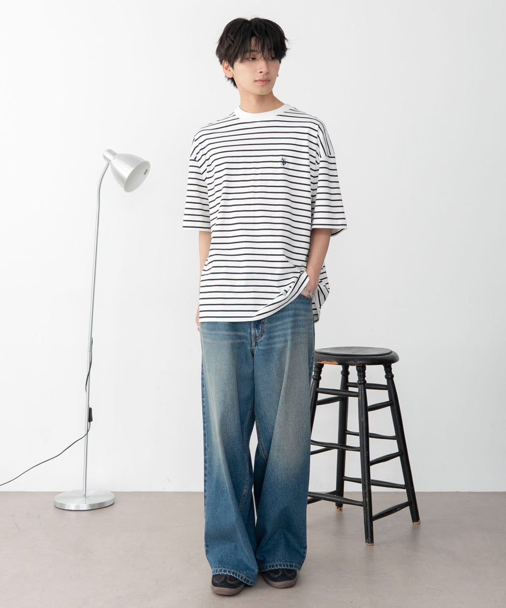 ホワイトボーダー モデル:180cm Lサイズ着用