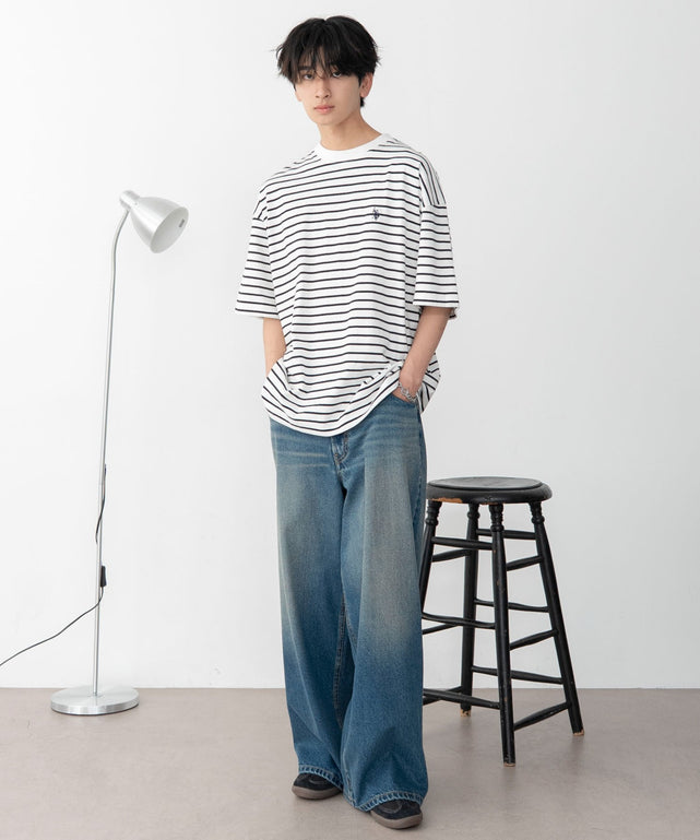 ホワイトボーダー モデル:180cm Lサイズ着用