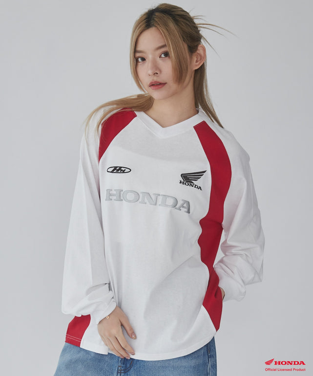 別注HondaグラフィックT（LS）/ホワイト　モデル:169cm L着用