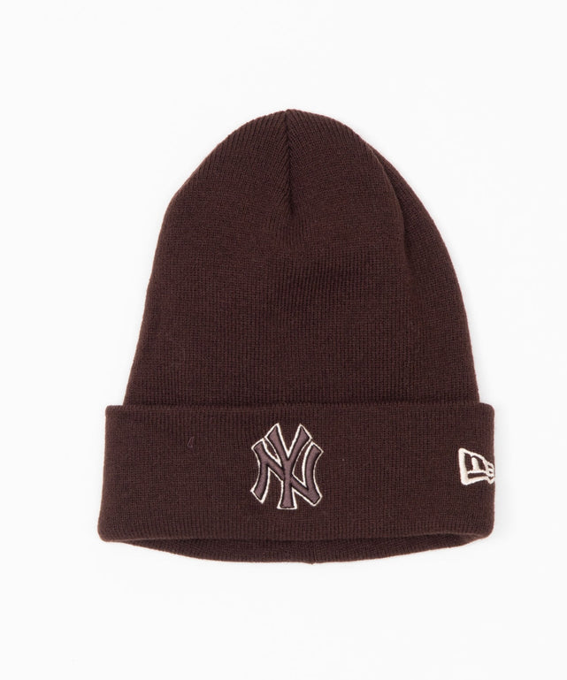 別注NEWERA BASIC CUFF KNIT/柄2:NY ブラウン