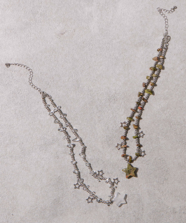 Lスターストーンデザインネックレス