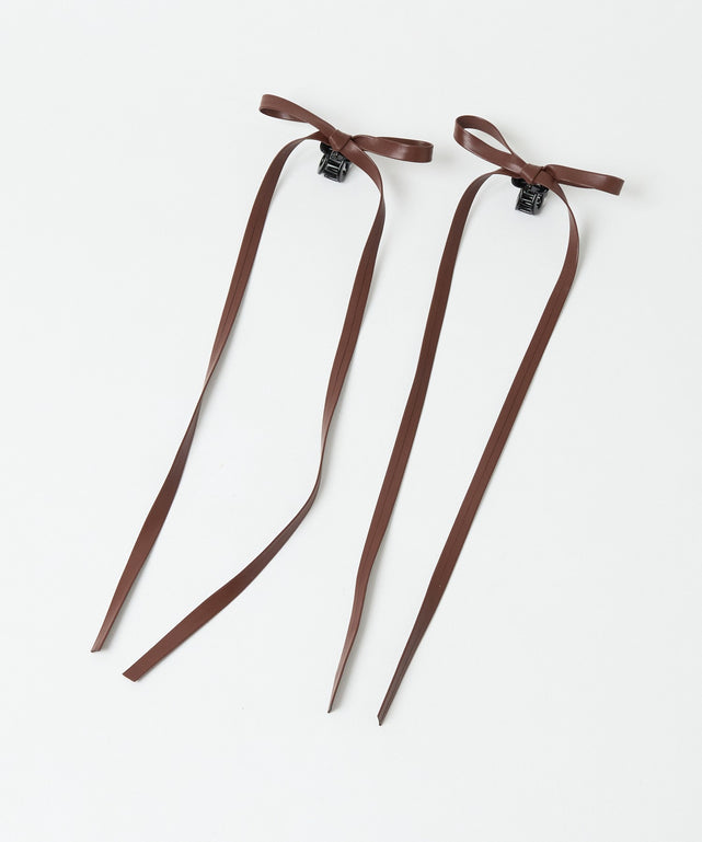 L2PPUロングリボンクリップ/ブラウン