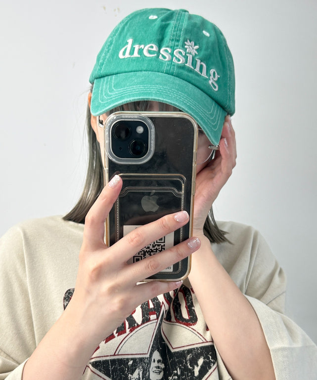 フラワーモチーフロゴキャップ/グリーン