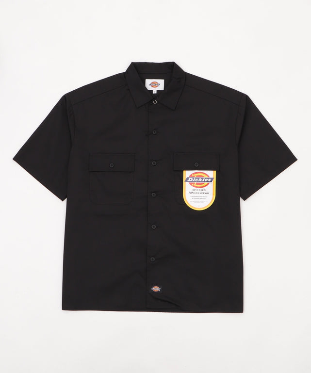 DickiesライトTCツイルワークシャツ/ブラック