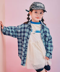 【kids】 フランネルチェックオーバーシルエットシャツ
