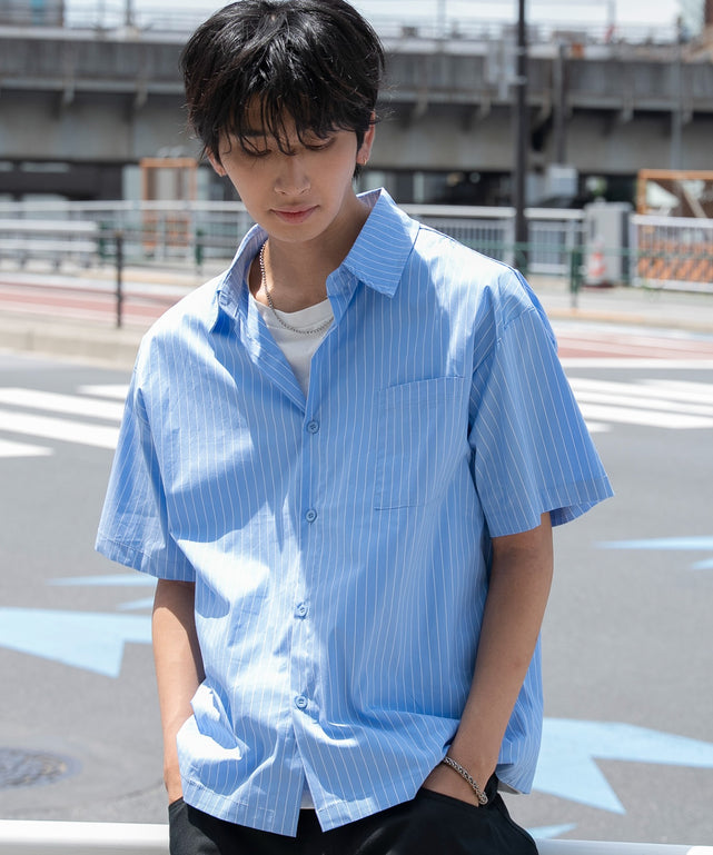 ブルーストライプ モデル：180cm L着用