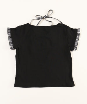 チェックレイヤードチョーカーTシャツ