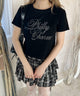 ロゴスタッズTシャツ/ブラック モデル：160㎝ F着用