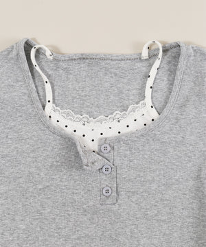 ドットキャミレイヤードTシャツ
