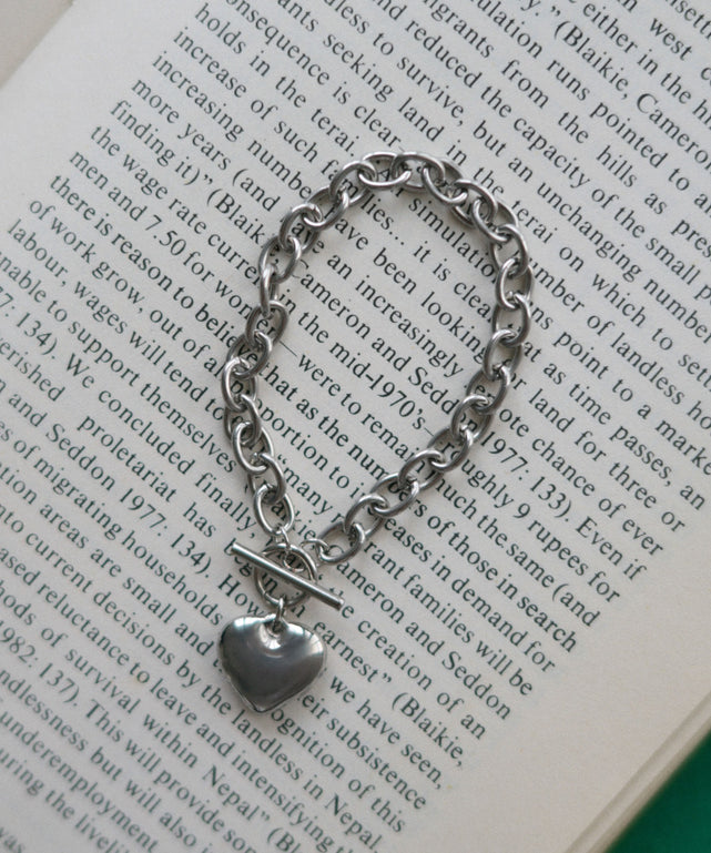 ハートチェーンブレスレット/シルバー