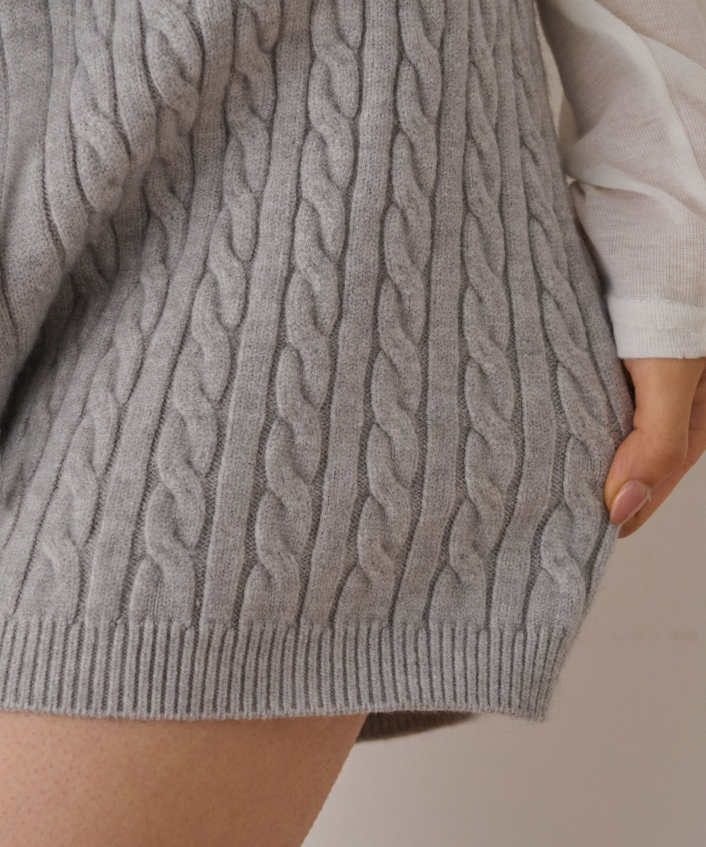 ケーブルニットショートパンツ