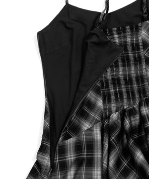 チェック柄イレヘムキャミワンピース