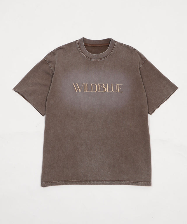 WILD BLUE　グラフィックブリーチTシャツ/ブラウン