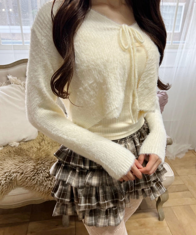 フェザータッチリボンカーディガン