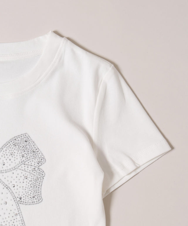 リボンストーンロゴTシャツ