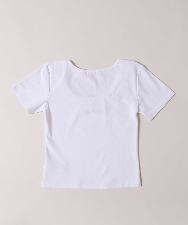 レースネックTシャツ