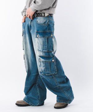 デニム中濃加工 モデル：180cm L着用