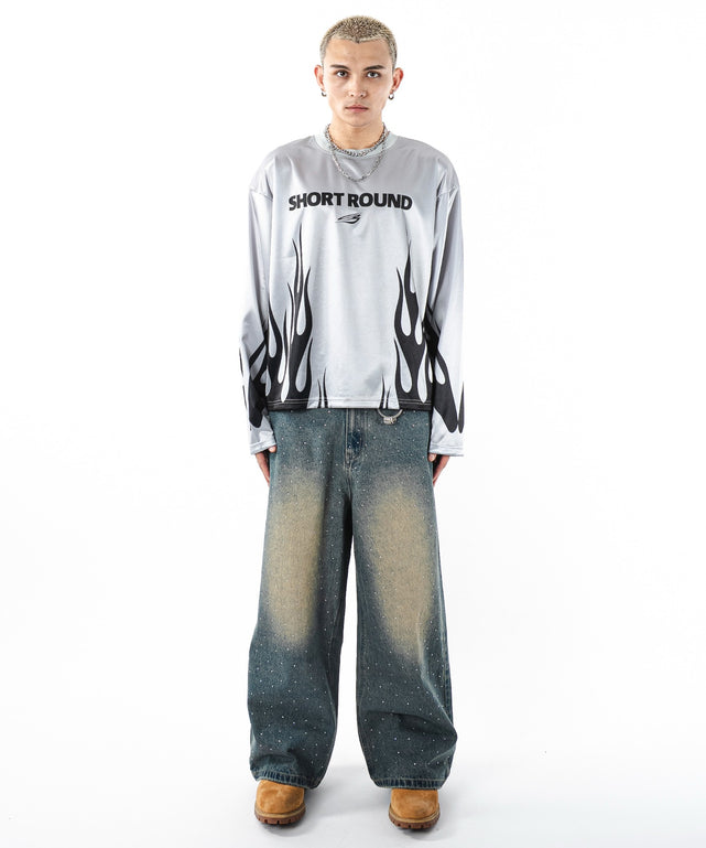 デニム中濃加工 モデル：180cm L着用