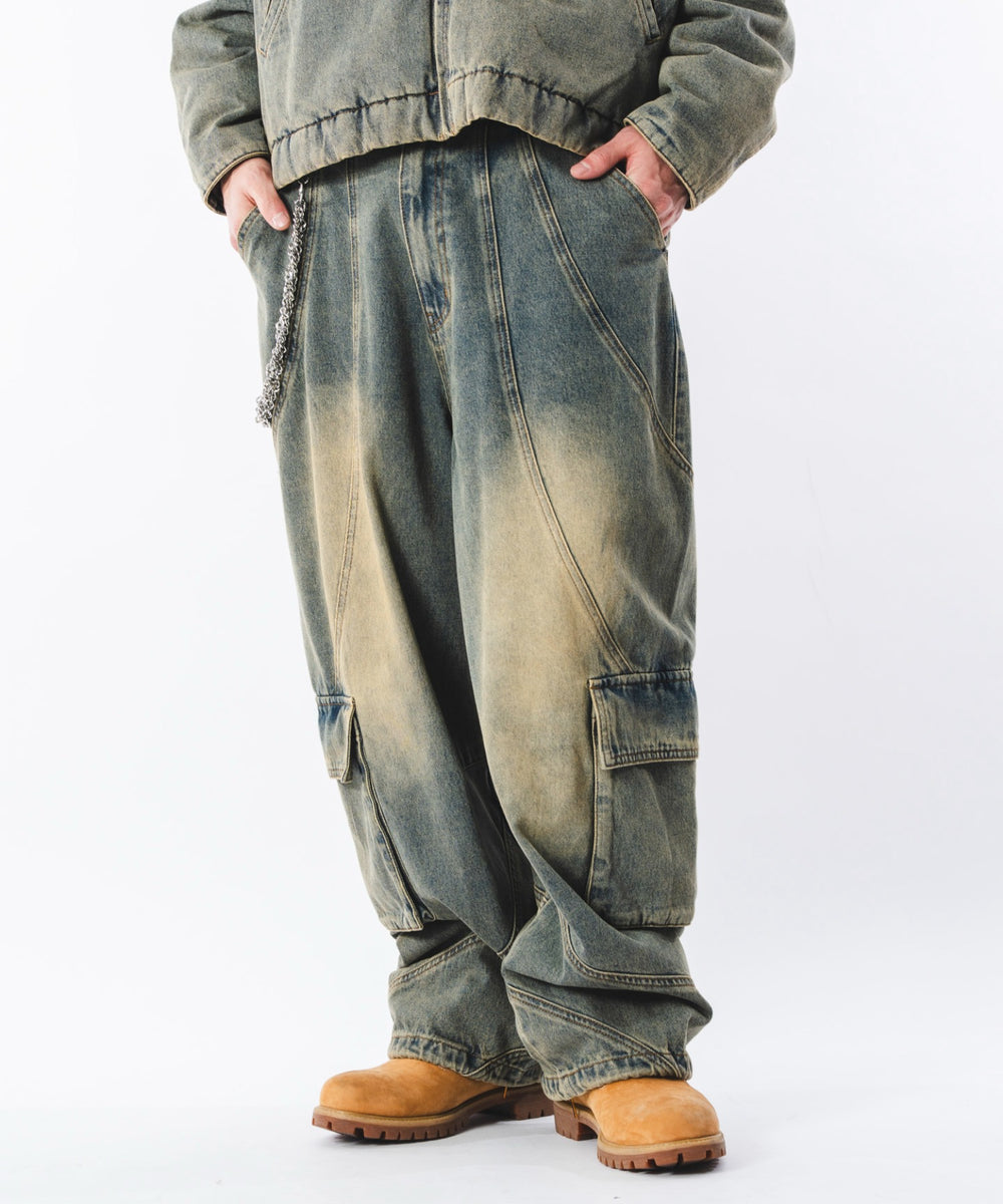 デニム淡加工 モデル：180cm L着用