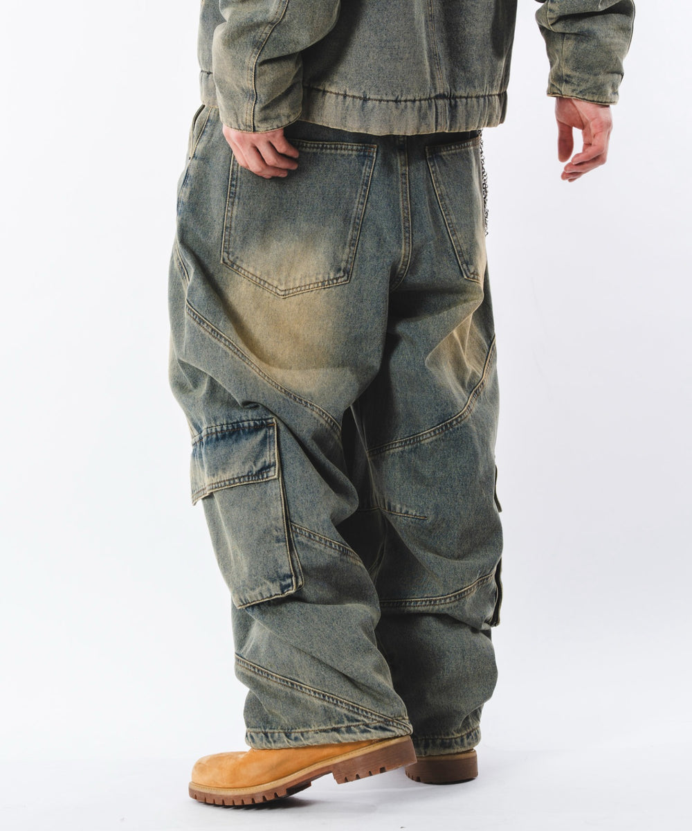デニム淡加工 モデル：180cm L着用