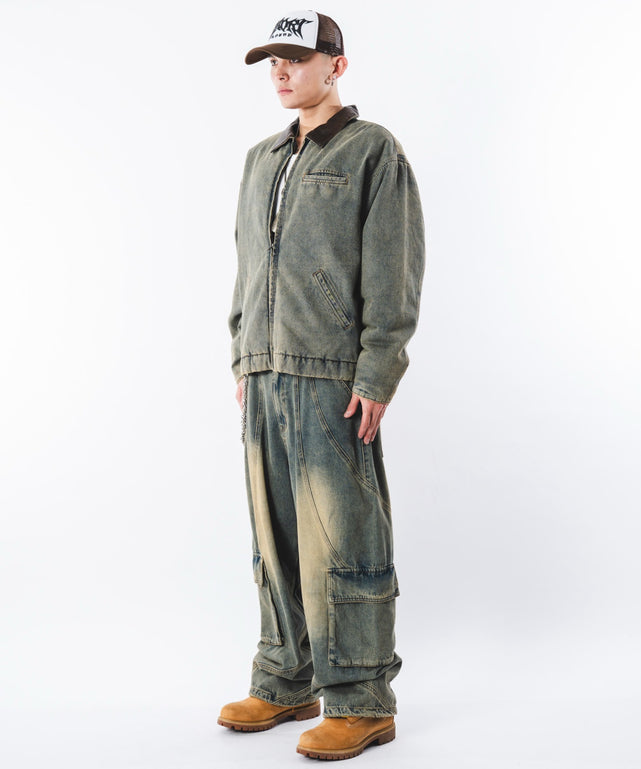デニム淡加工 モデル：180cm L着用