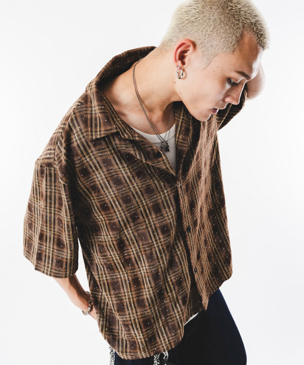 ブラウンチェック　モデル：180cm L着用