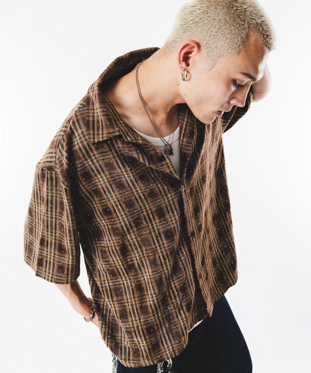 ブラウンチェック　モデル：180cm L着用