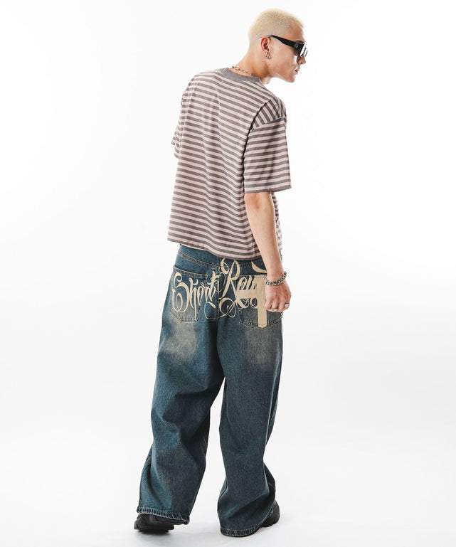 デニム中濃加工 モデル：180cm L着用