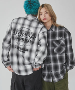 グラフィックオンブレチェックシャツ（LS）