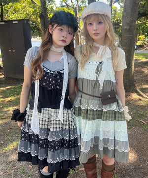 パッチワークキャミワンピース