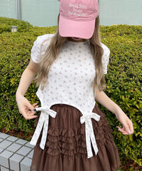 リトルフラワーWリボンTシャツ