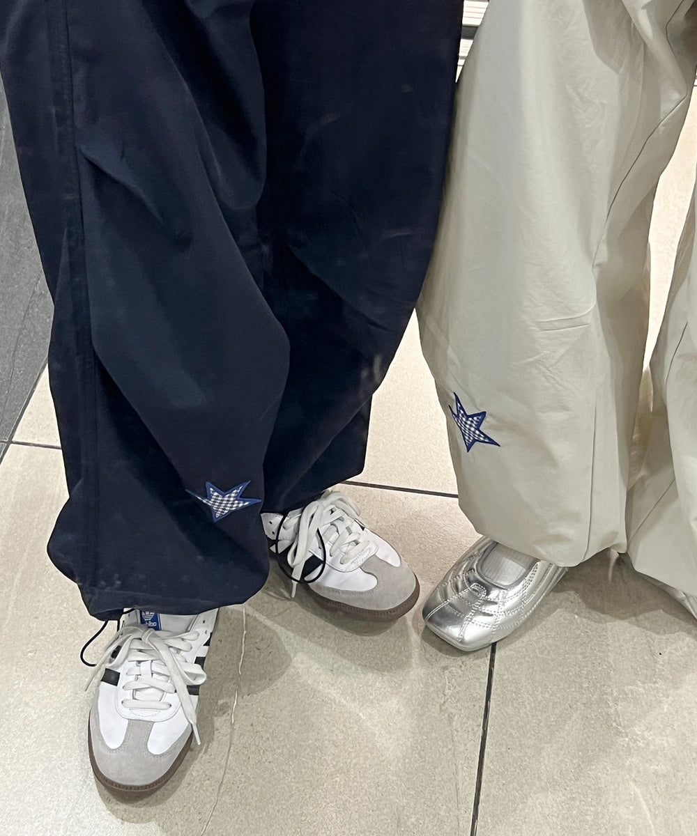 スターパッチタックワイドパンツ