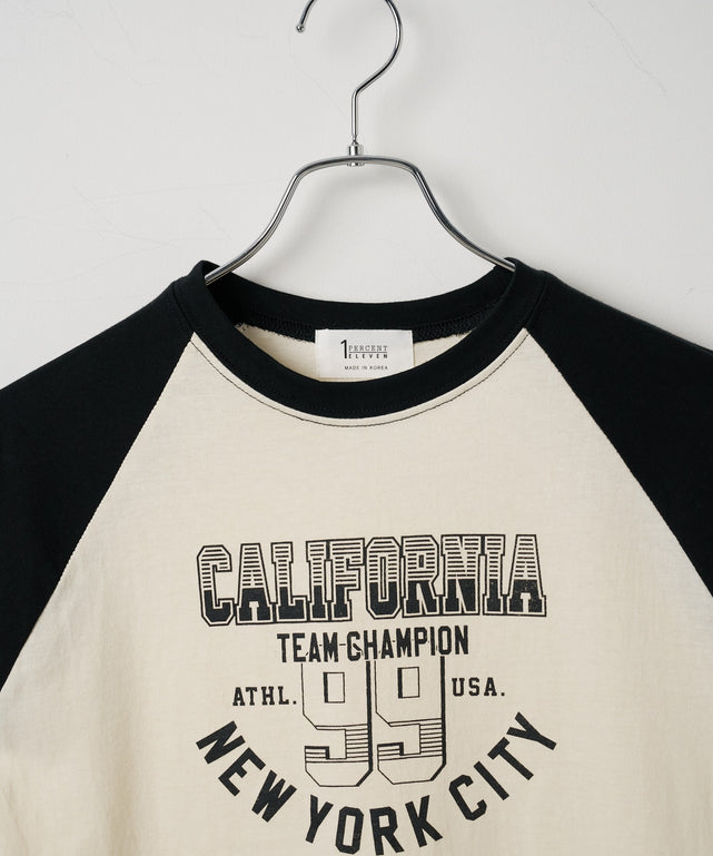 CALIFORNIAロゴラグランTシャツ