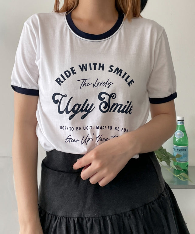 アーチロゴリンガーT/ネイビー　モデル:155cm F着用