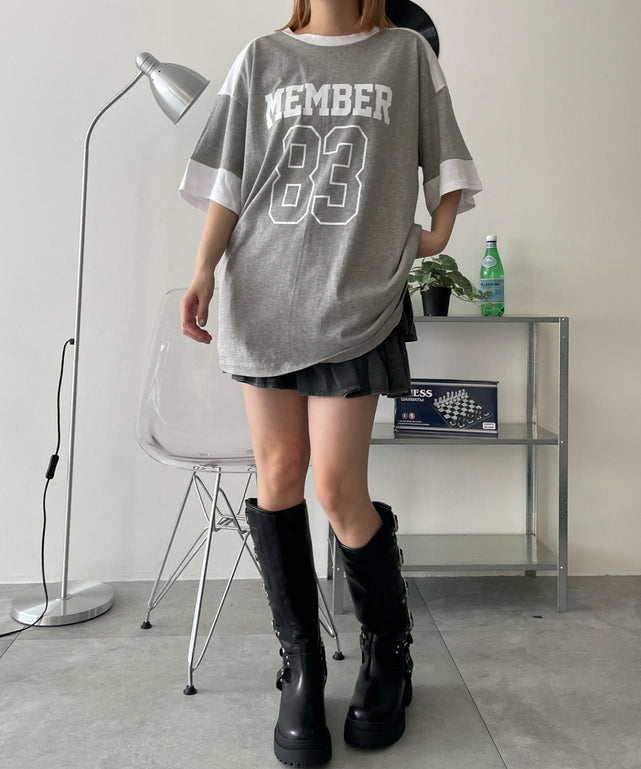 杢グレー　モデル:155cm F着用
