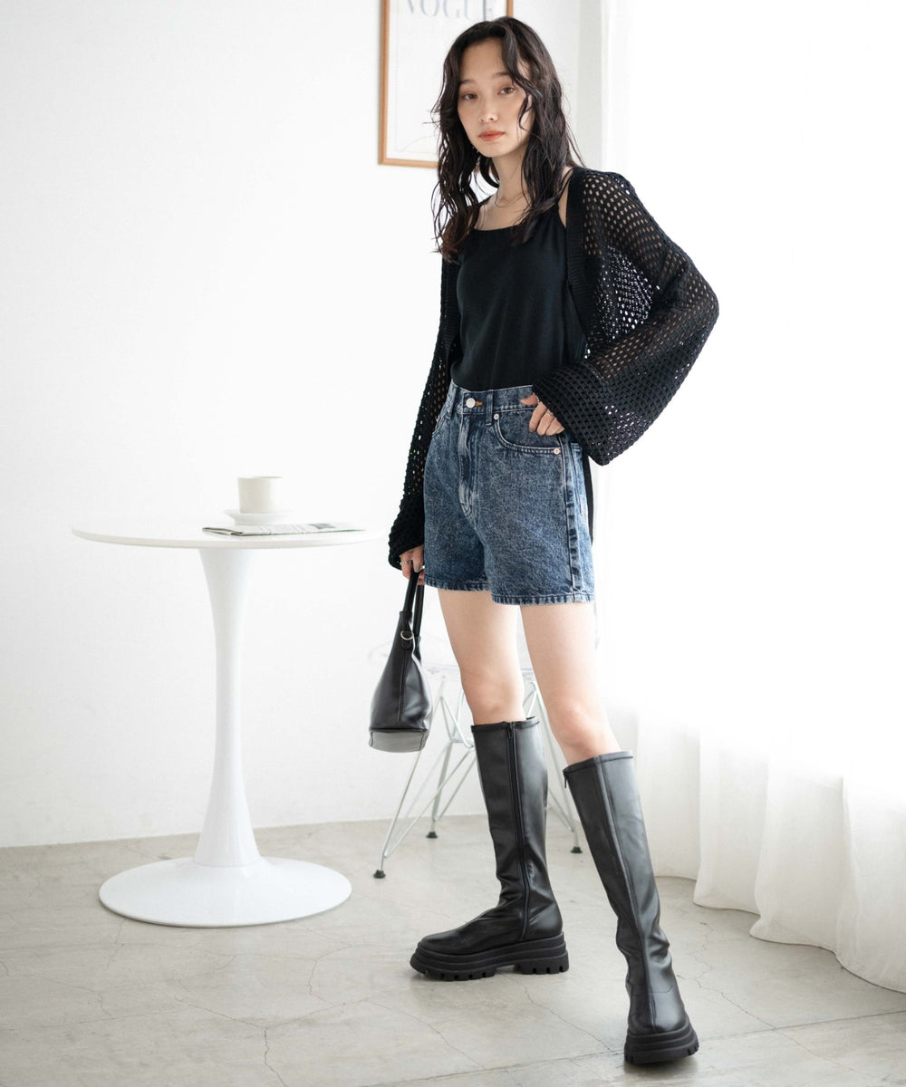 デニム中濃加工　モデル:161cm M着用