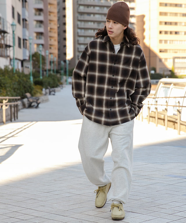 ブラウン系チェック モデル：174cm L着用