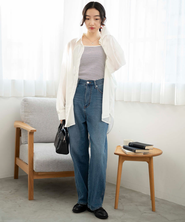 柄1(ホワイトボーダー)　モデル:163cm M着用