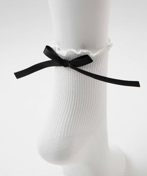 バックリボンクルーソックス(23-25cm)