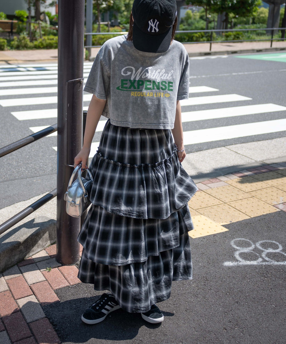 ブラック系チェック1 モデル:155cm F着用　