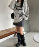 ホワイト(落書き風ロゴ) 　モデル:155cm F着用