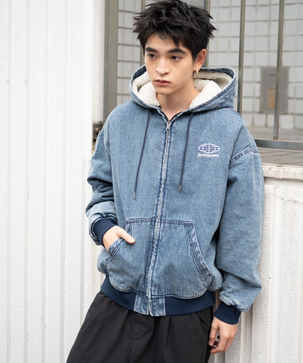 デニム淡色 モデル：180cm L着用
