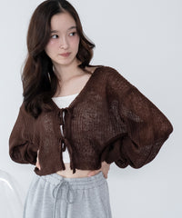 モヘアタッチ2WAYリボンカーデ