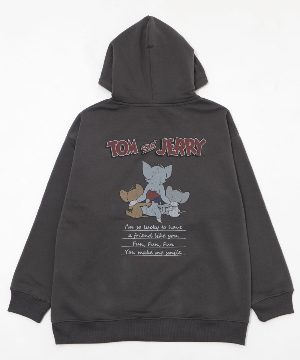 TOMandJERRYグラフィックプルパーカー